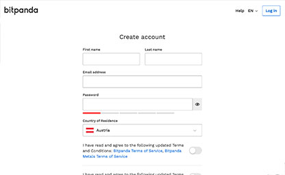 Bitpanda Anleitung zum Erstellen eines Accounts